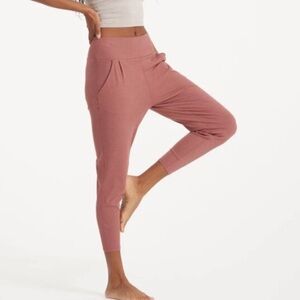 Vuori Pose At Ease Pant Ultra Soft Performance Rib Mid Rise Rosewood Heather